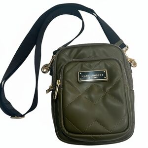 Marc Jacob’s Quilted Leather Crossbody Bag, Olive Green  - EUC!